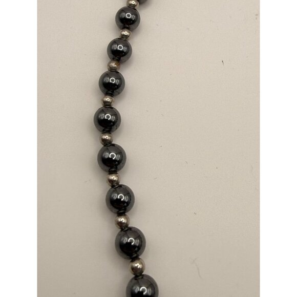 VTG Boho Unakite Stone Bear Pendant Necklace 24" Hematite Beads Southwestern Nat - Picture 7 of 10